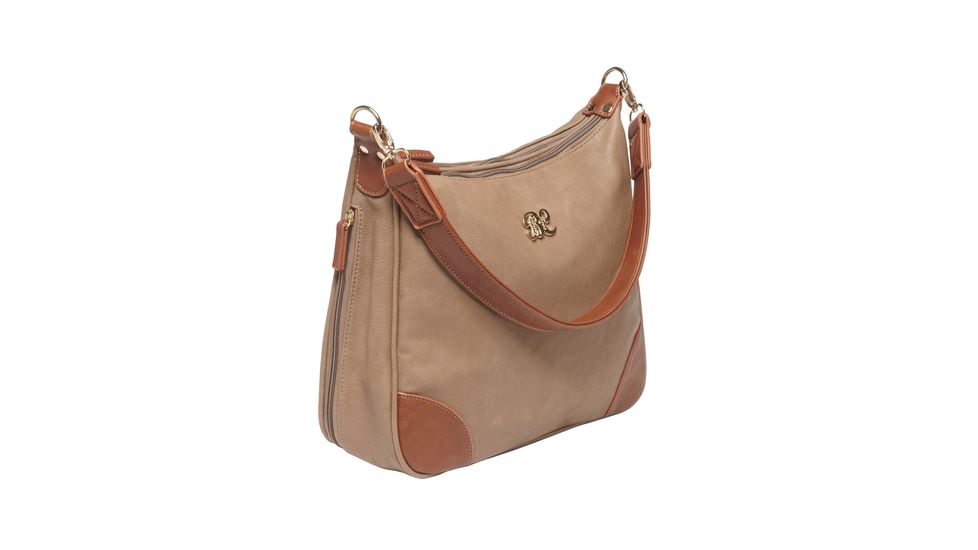 Bulldog Cases &amp; Vaults Hobo Series Concealed Carry Purse Taupe With Tan Trim