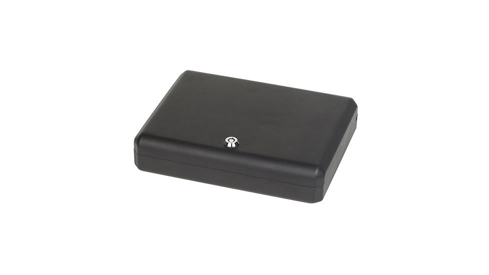 Bulldog Cases &amp; Vaults Large Pesonal Safe W/ Key Lock and Security Cable, Black, Exterior Size 11 x 8.5 x 2.25in, BD1128