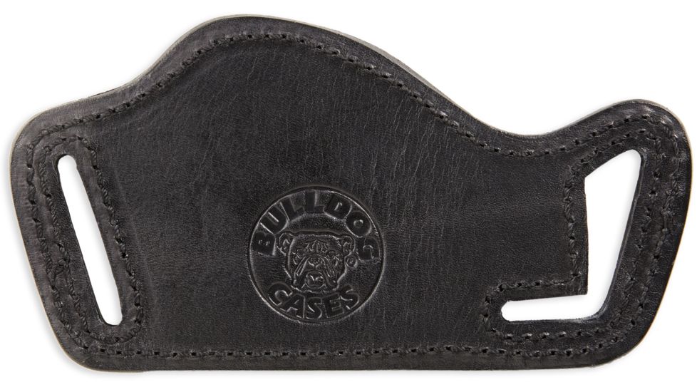 Bulldog Cases &amp; Vaults Lay Flat Leather Belt Slide Holster,Large Frame Autos, Black, Right Hand LF-L