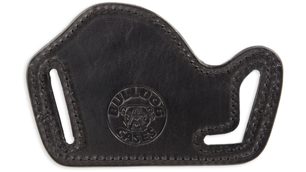 Bulldog Cases &amp; Vaults Lay Flat Leather Belt Slide Holster,Small/Medium Frame Autos, Black, Right Hand LF-S/M