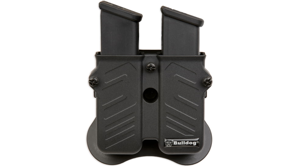 Bulldog Cases &amp; Vaults Max Multi-Fit Polymer Double Magazine Holder, Fits most semi-automatic single and double stack magazines, Black, MX-M