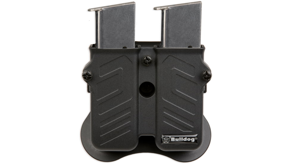 Bulldog Cases &amp; Vaults Max Multi-Fit Polymer Double Magazine Holder, Fits most semi-automatic single and double stack magazines, Black, MX-M