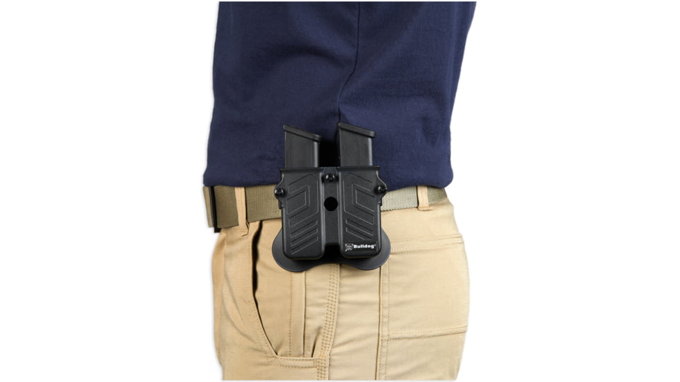 Bulldog Cases &amp; Vaults Max Multi-Fit Polymer Double Magazine Holder, Fits most semi-automatic single and double stack magazines, Black, MX-M