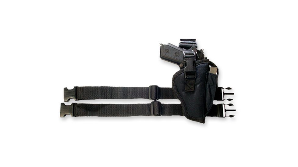 Bulldog Cases &amp; Vaults Right Hand Black Tactical Leg Holster for Taurus PT-111 WTAC 3R