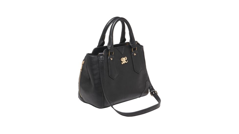 Bulldog Cases &amp; Vaults Satchel Series Concealed Carry Purse Black With Black Trim
