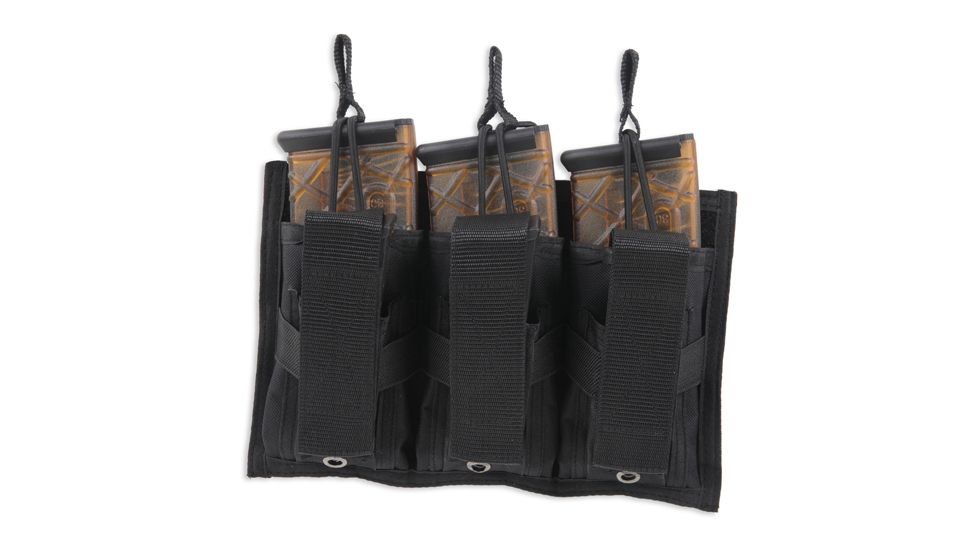 Bulldog Cases &amp; Vaults Tri-Double Molle Mag Pouch, 3 x 30-Round .223/5.56 Rifle, 3 x Pistol, Black, BDT-62