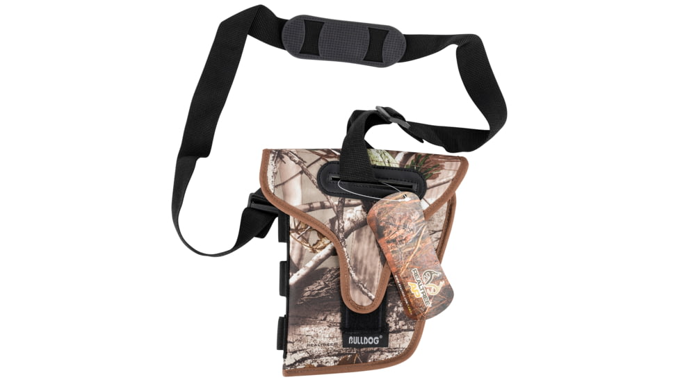 Bulldog Cases &amp; Vaults Bandolier Shoulder Holster, Revolver w/wo Scope, 5.50-6.50in Barrel, Ambidextrous, Realtree APHD, DCBAN6