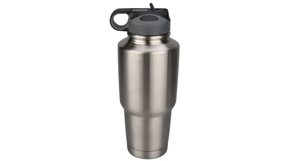 Bulldog Winch 30Oz 304 Stainless Steel Tumbler, Double Wall with Screw-On Flip-Up Straw Lid, Clean, 80052