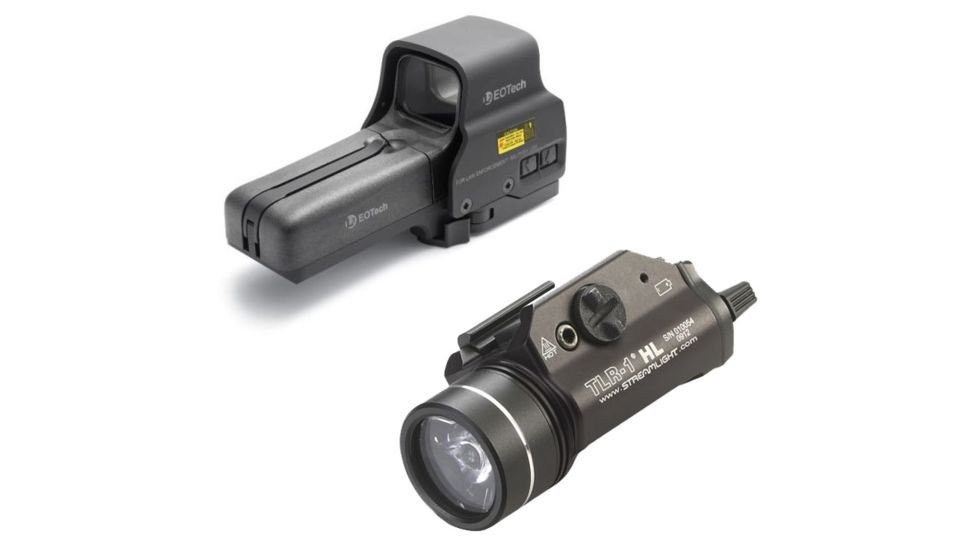 EOTech Holographic Weapon Sight, Non-Night Vision Compatible 518.A65 w/ Streamlight TLR-1 HL High-Lumen Weapon Light 518.A65-KIT2