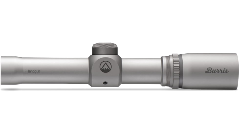 Burris 2x20mm Handgun Scope, 1 in Tube, Second Focal Plane, Silver, Nickel, Non-Illuminated Plex Reticle, MOA Adjustment, 200229