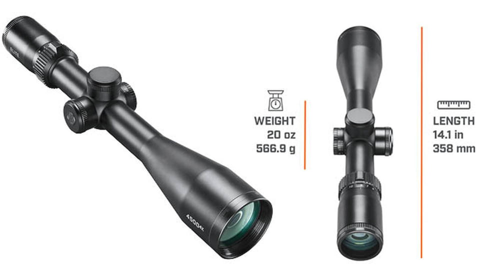 Bushnell 4-16x50 Elite 4500 Rifle Scope, 30 mm, Second Focal Plane, Multi-X, 50 MOA, Black, REL4165BS3