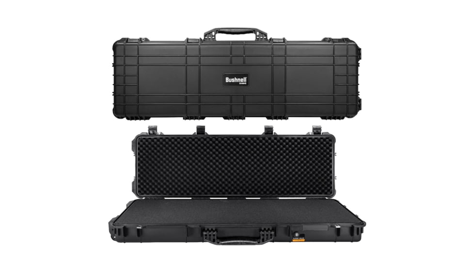 Bushnell 44in Waterproof Roller Hard Rifle Case w/ Foam, Black, Standard, BN00008