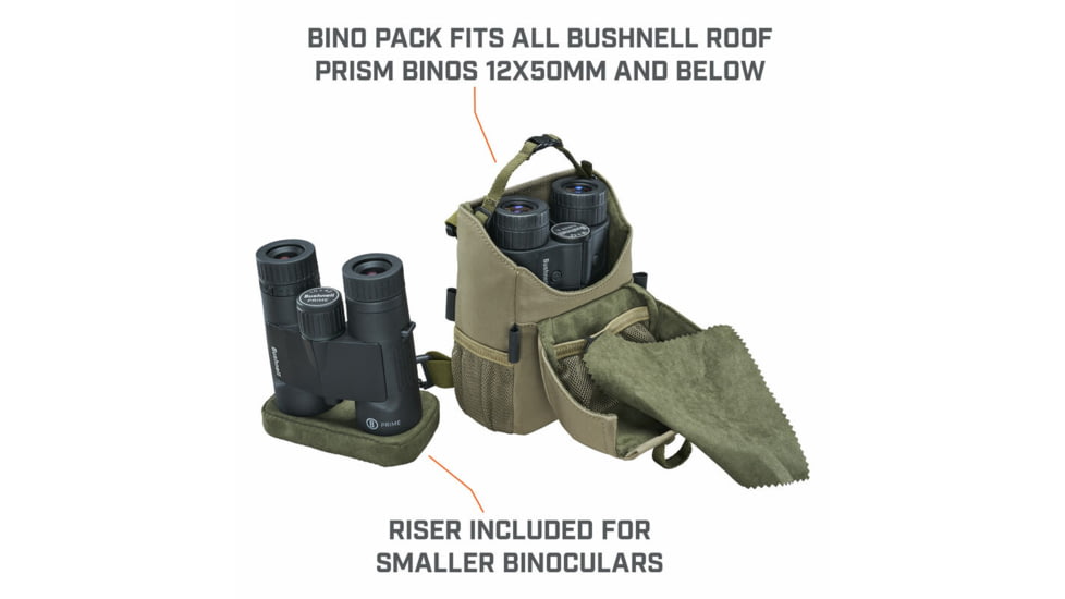 Bushnell Prime 10x42mm Roof Prism Binocular w/Vault Bundle, Green, BP1042VTC