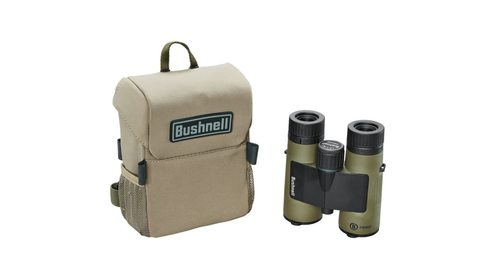 Bushnell Prime 10x42mm Roof Prism Binocular w/Vault Bundle, Green, BP1042VTC