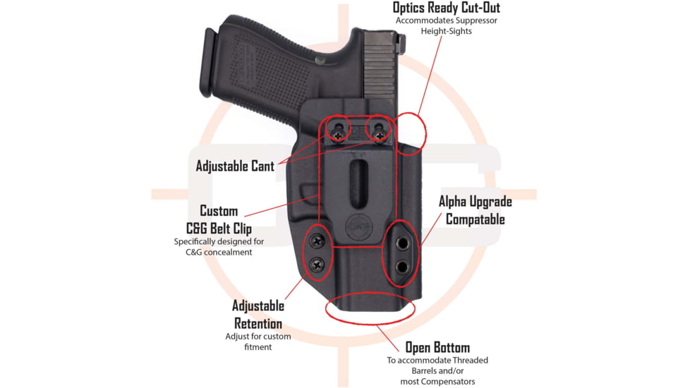 C&amp;G Holsters Covert IWB Holsters, Springfield Hellcat PRO, Right Hand, Black, 0964-100