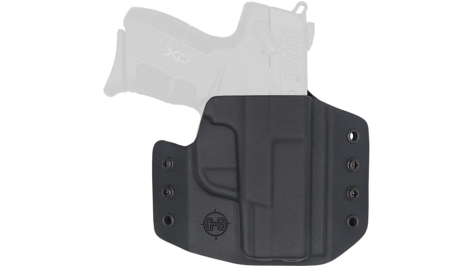C&amp;G Holsters Covert OWB Belt Holster, Springfield XD-E 3.3, Left Hand, Black, 0987-100