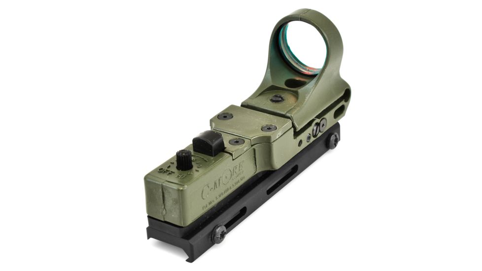 C-MORE Tactical Railway Red Dot Sight w/Standard Switch, Olive Drab Green, 6 MOA TRWOD-6