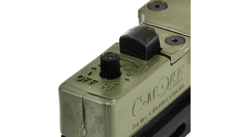 C-MORE Tactical Railway Red Dot Sight w/Standard Switch, Olive Drab Green, 6 MOA TRWOD-6