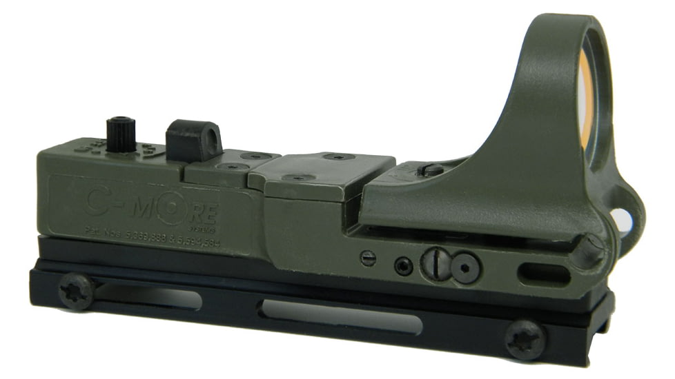 C-MORE Tactical Railway Red Dot Sight w/Standard Switch, Olive Drab Green, 6 MOA TRWOD-6