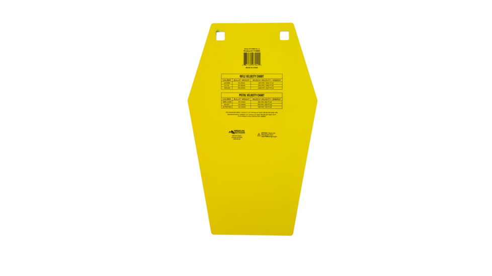 Caldwell AR500 Targets, 10in Coffin, Yellow, 1116693