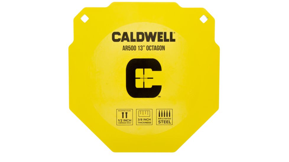 Caldwell AR500 Targets, 13in Octagon, Yellow, 1116695