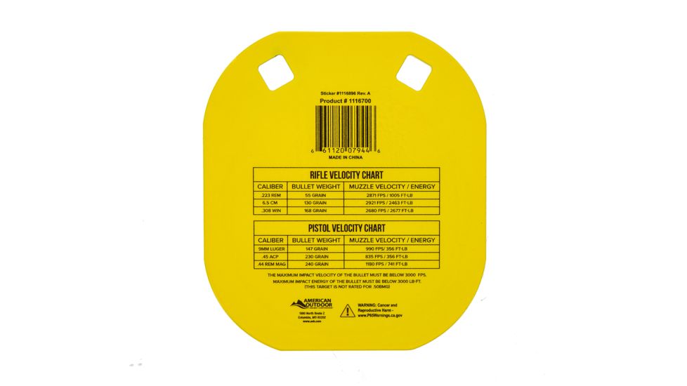 Caldwell AR500 Targets, 5in Caldwell C, Yellow, 1116700