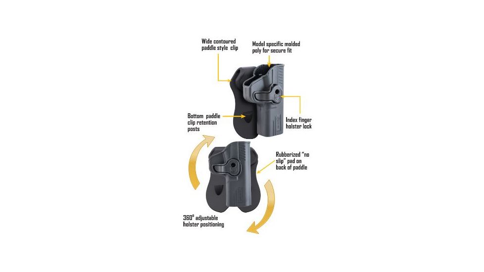 Caldwell Tac Ops Molded OWB Retention Holster,S&amp;W Bodyguard 380,Right Hand 110061