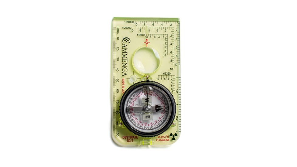 Cammenga Destinate Tritium Protractor Compass - Northern Hemisphere, Box, Green, NSN 6605-01-625-2819, D3-T