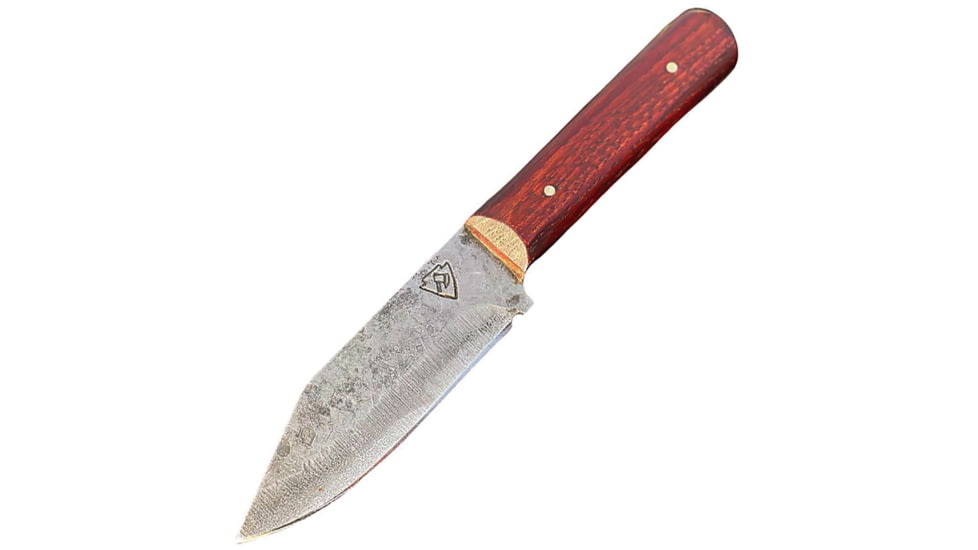 Campcraft Outdoors Camp Knife, 8.75in Overall, 4in, 1095HC Steel Blade, Pecan Wood Handle, Leather Sheath, 640117981078