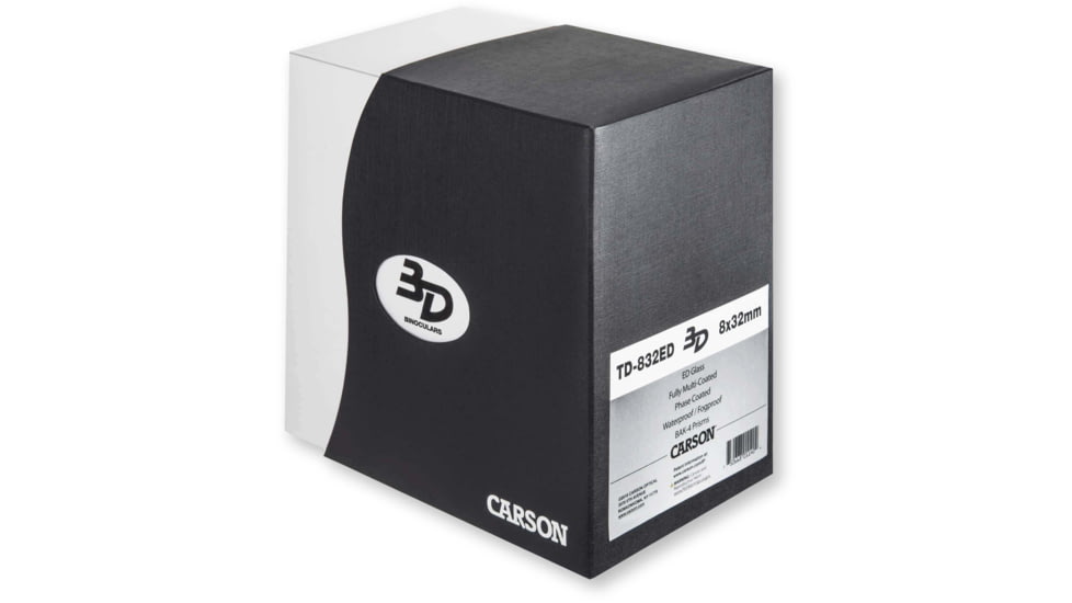 Carson 8 x 32mm 3D Series Binoculars, Black/Grey w/High Definition Optics and ED Glass TD-832ED