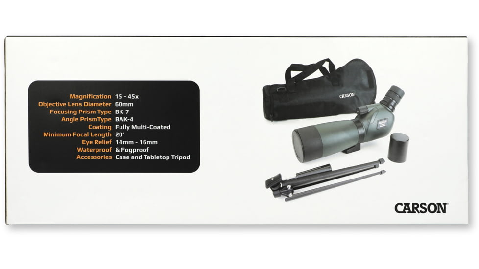 Carson EverGlade 15-45x60mm Spotting Scope, Black/Grey SS-560
