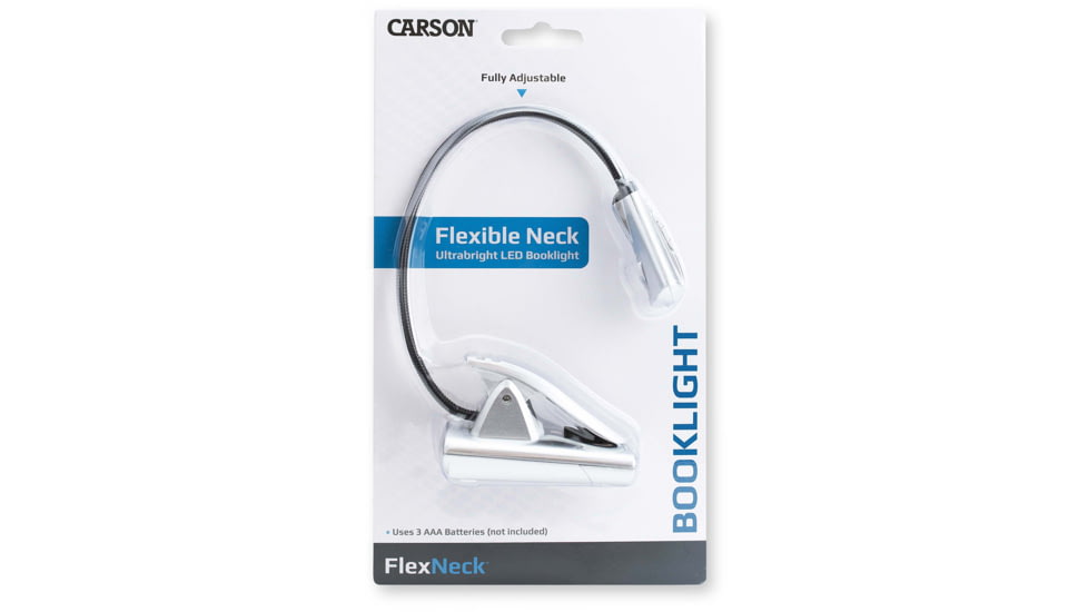 Carson FlexNeck Ultra-Bright Fully Adjustable LED Book Light, Silver, FL-55