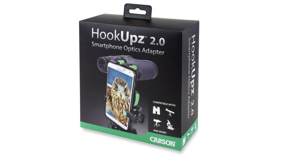 Carson HookUpz 2.0 Smartphone Optics Adapter w/ Case, Black, 4 x 1.75 x 4.5 IS-200