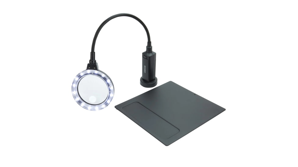 Carson MagniFlexPro 2x LED Lighted Magnifier Loupe w/ 4x Spot Lens, Black CP-90