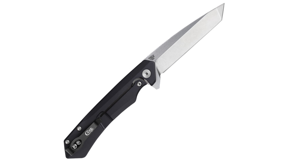 Case Kinzua Folding Knife, 4.75in Closed, S35VN, 3.75in Stonewash Tanto Blade, Black Textured Aluminum Handle, 64684