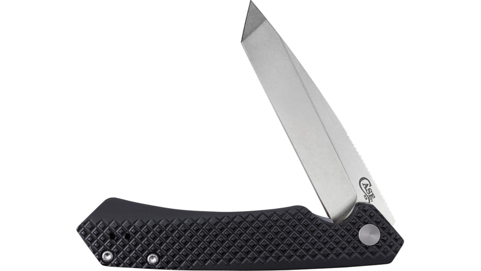 Case Kinzua Folding Knife, 4.75in Closed, S35VN, 3.35in Stonewash Tanto Blade, Black Textured Aluminum Handle, 64684