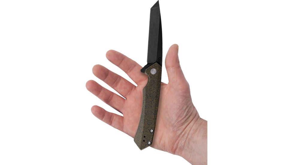 Case Kinzua Folding Knife, 4.75in Closed, S35VN, 3.75in Black Stonewash Tanto Blade, Dark Brown Speckled Cerakote Aluminum Handle, 64634