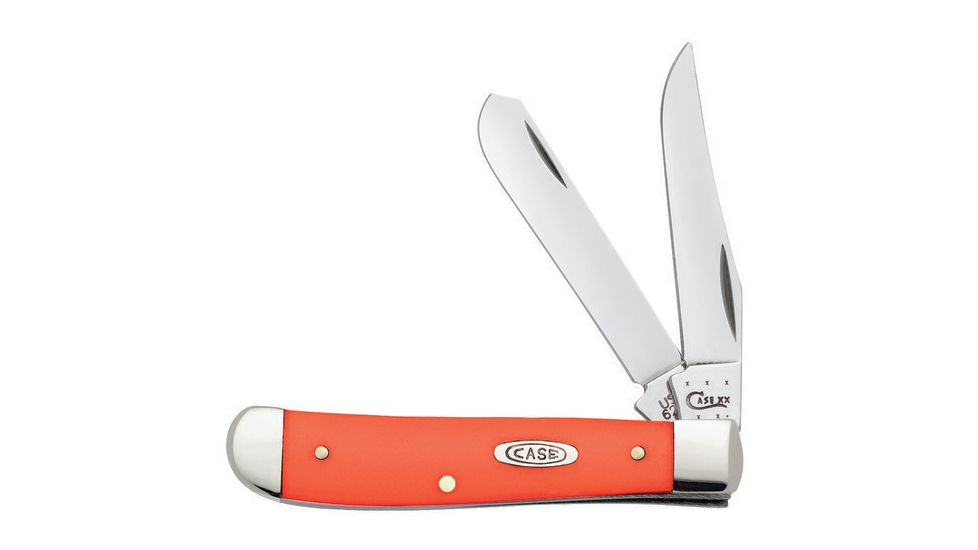 Case Smooth Orange Synthetic Handle Knife, Mini Trapper, 4207 SS 80505