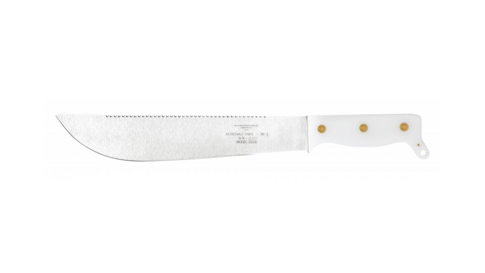 Case Astronaut Knife M-1, High Carbon Stainless Steel Fixed Blade, Smooth White Synthetic Handle, 17in overall, 12019