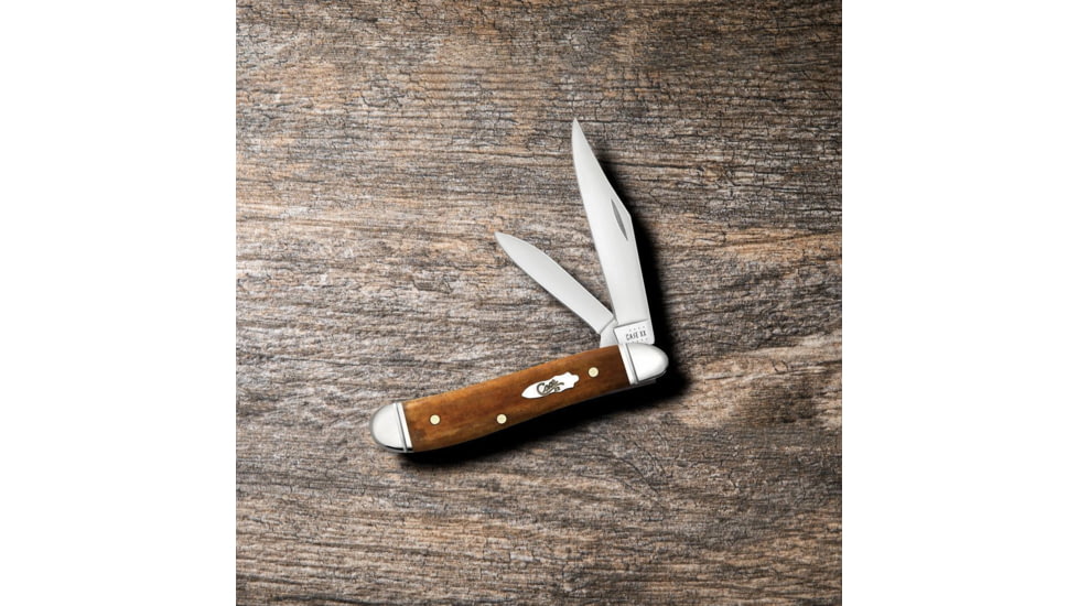 Case Peanut Folding Knife, 2.88 in, Tru-Sharp Surgical Steel, Smooth Antique Bone Handle, 58201
