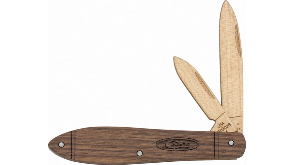 Case Teardrop Wood Knife Kit Folding Knife, Blade All Wood Construction, Contains - 6 Pieces Of Wood, 3 Metal Pins, 1 Instruction Card, Comes In Metal Tin, CATB12028