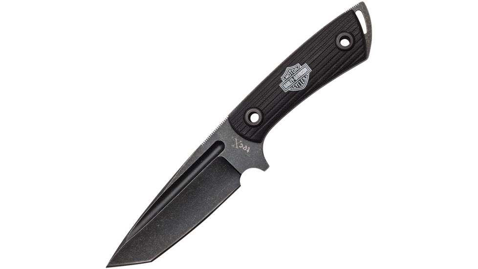 Case Tec X Fb 1 T01208.5 Glass Fixed Blade Knife,4.25in,Tanto,Black Stonewash CA52164