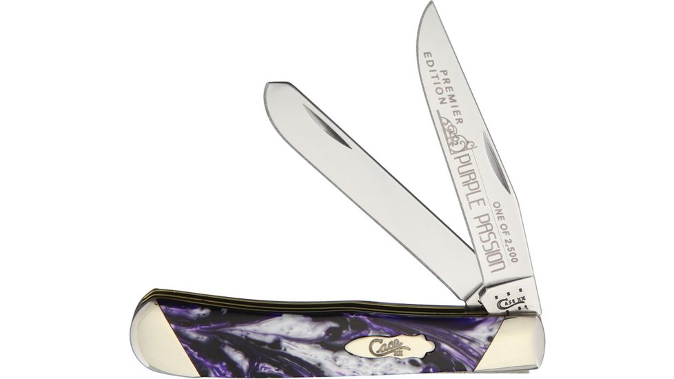 Case Trapper Purple Passion Folding Knife,Stainless Steel,Clip and Spey,Purple Passion,Corelon Handle CAS9254PP