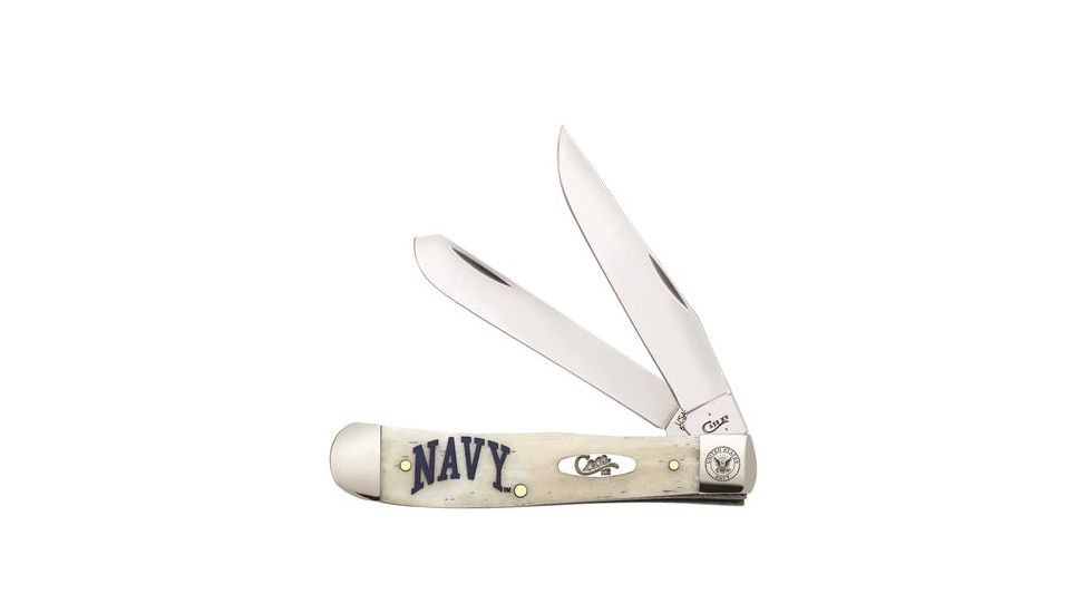 Case U. S. Navy-Natural Bone Trapper 6254 SS With Navy On Handle, Navy Seal On Bolster 22553