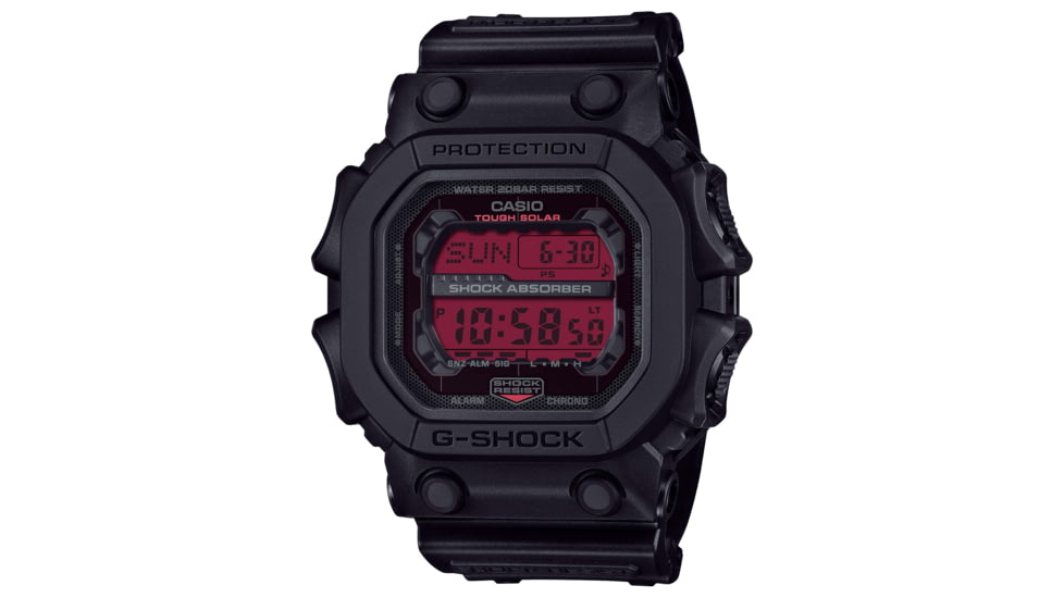 Casio G-Shock Men's Digital Classic Solar-Powered Mud-Resistant Watch, 55 mm Case Diameter, Resin, Black, Resin, GX-56BBR-1CR