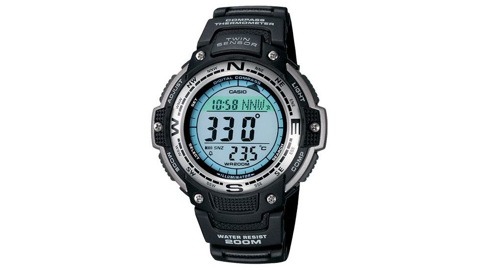 Casio Outdoor LOW TEMP RESISTANT 200M COMPASS, Black SGW100-1V
