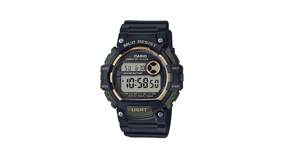 Casio Outdoor Mens Digital MUD Resistant Resin Watch, Black/Gold, TRT-110H-1A2VCF