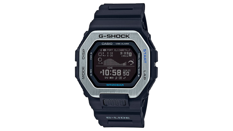 Casio Tactical G-Shock G-Glide Step Tracker Tide Watch, Black, One Size, GBX-100-1CR