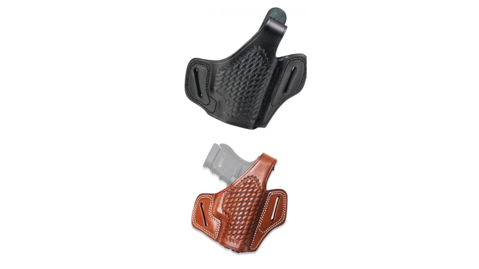 Cebeci Arms Browning Leather Basketweave Pancake Holster 20948, Black, Tan