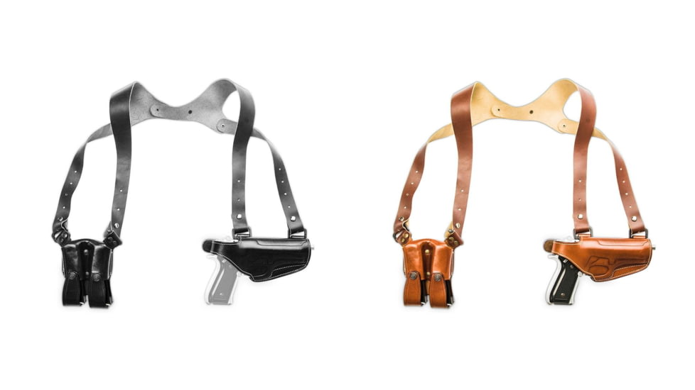 Cebeci Arms FNH Leather Horizontal Shoulder Holster LHS 21020, Black, Tan